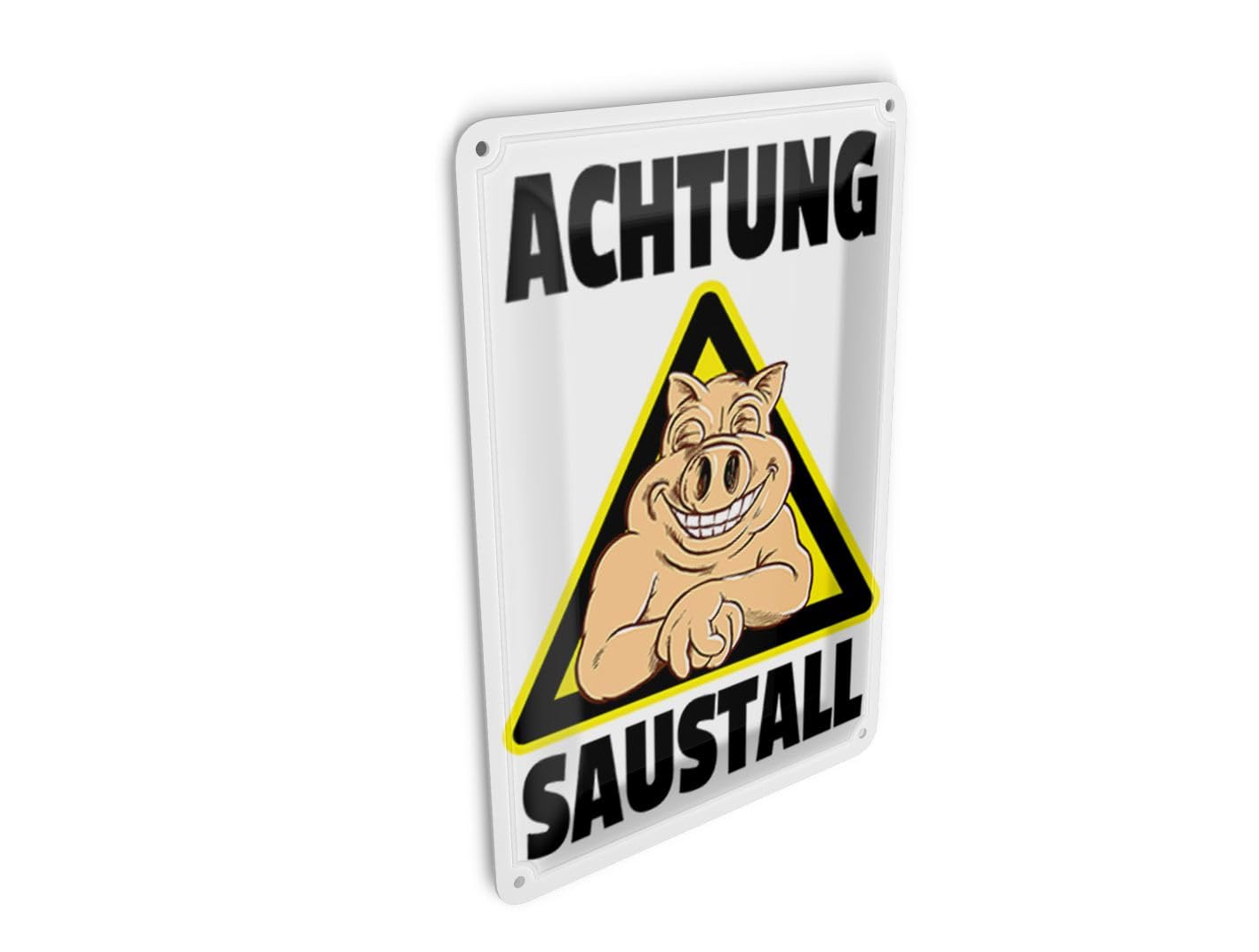 Femer Tin Postcard Animals 10 x 14 cm Pig Caution Saustall Decorative Sign