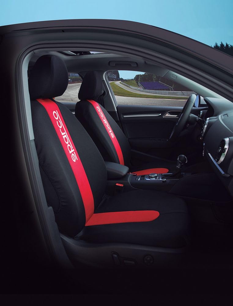 Sparco SPC1013 CLASSIC - Juego de Fundas para Asientos de Coche, 11 Piezas, Color Rojo