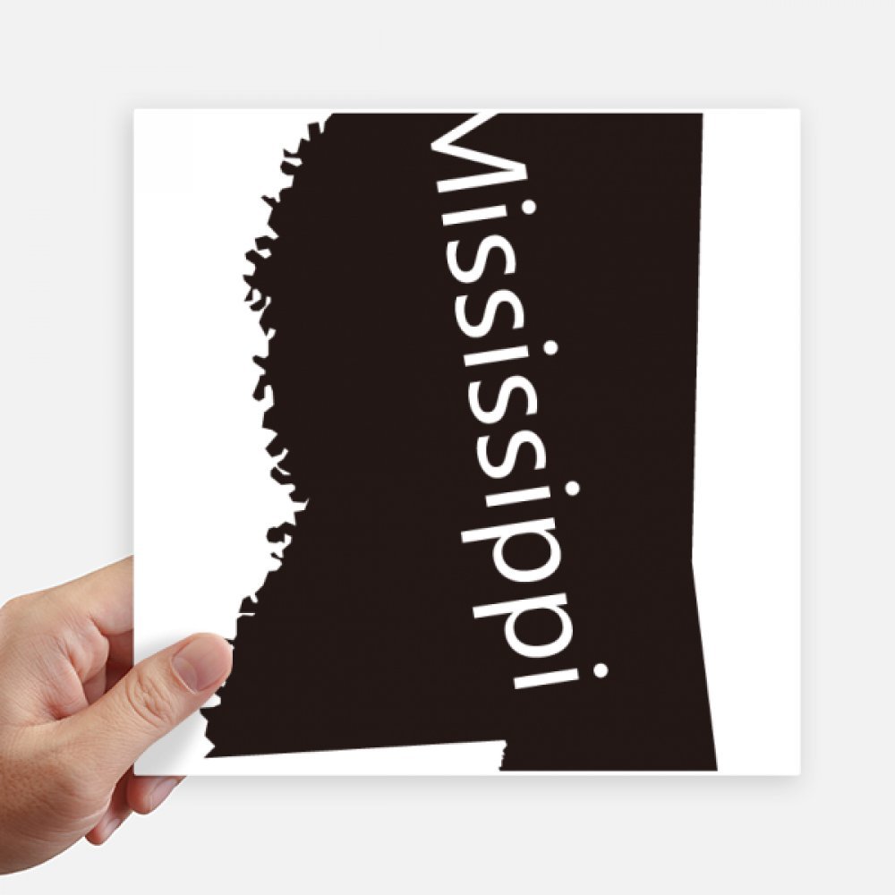 Autocollant Mississippi carré 20cm sticker silhouette multicolor x4