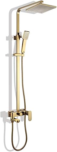 Sistema de ducha de baño expuesto con agua fría y caliente de una sola manija, juego combinado de grifo de ducha multifunción con cabezal de ducha,