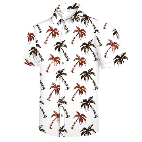 Image of Hawaiian Shirt for Men Tropical Shirts Summer Beach Button Down Short Sleeve Luau Aloha Floral Cruise Vacation Outfit 2026