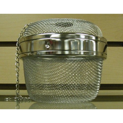 Stainless Steel Locking Spice Mesh Ball, Tea Strainer, Tea Infuser, Giant Size 4 Inch Diameter