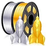 PLA 3D Printer Filament 1.75MM PLA Silk Filament 2KG for 3D Printer 3D Pen PLA Shiny Silky Sliver+Lighting Gold