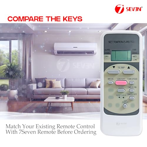 Image of 7SEVEN Compatible Air Conditioner remotes for Original Voltas AC Remote Control Suitable for 1 1.5 2 ton Split or Window ac - Match Exactly with Old Model 152 Remote for Better Performance