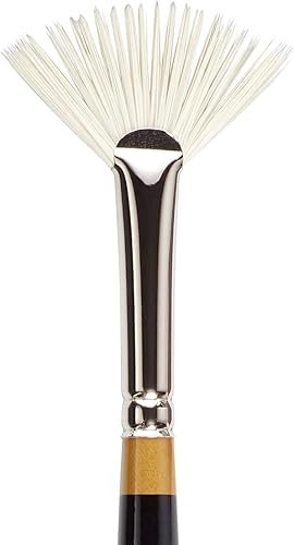 Miniatura 4 de KINGART Premium Original Gold 9246-2 Bristle RAKE Fan Series - Cepillo para artista, cerdas sintéticas, mango corto, para acrílico, acuarela,