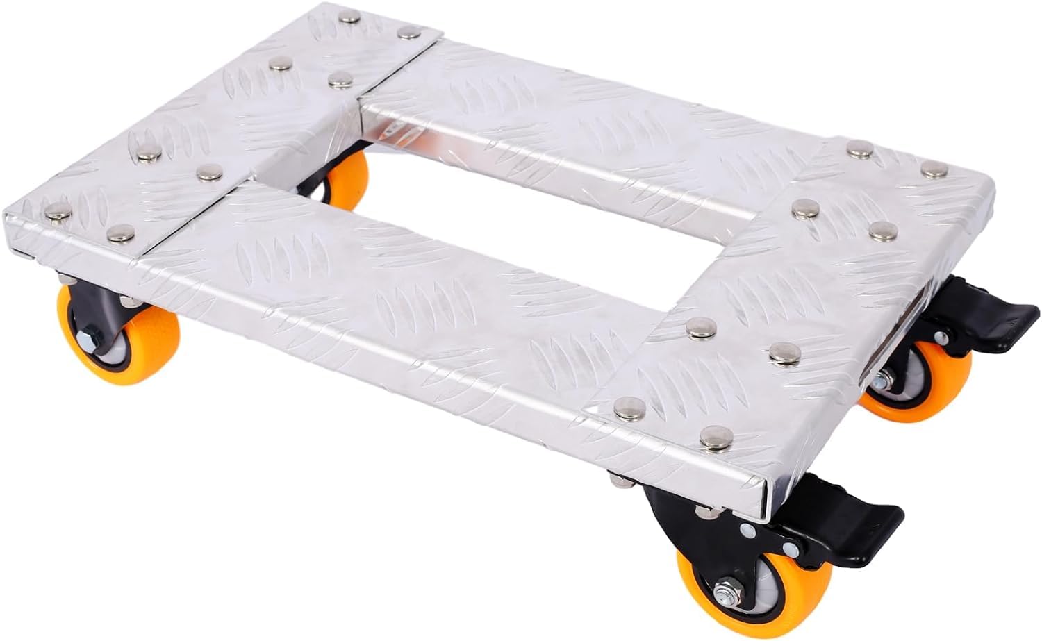 Movers Dolly Heavy Duty Furniture Dolly Trolley Cart 18''x12'' Aluminum Frame with 3'' TPU Professional Casters with Brake Option 2pcs Set