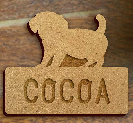 Amazon | チワックス オリジナルペットシルエットウッド名札(木札) 犬