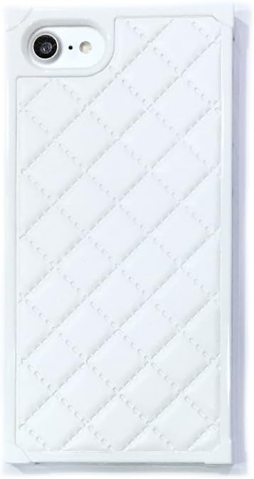 YonMeet Grid Leather Cases for iPhone 7 Diamond Lattice Back Cover for iPhone 7/8 4.7 inches Rhombic Sheepskin Capa Fundas for iPhone 8 (iPhone 7/8 4.7'', White)