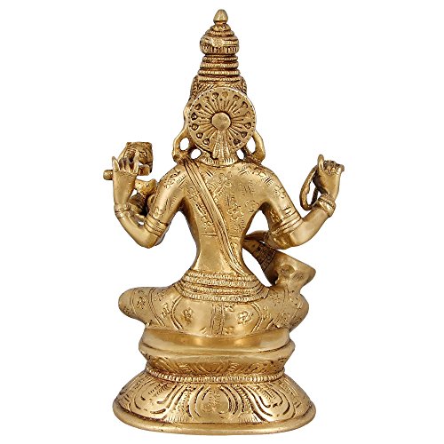 Religious Brass Figurines For Puja Goddess Saraswati Hindu Decor 8 Inch 1.62 Kg #TOP4