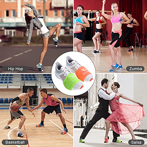 Socks For Dancing On Smooth Floors, Dance Socks Over Sneakers, Smooth Pivots And Turns To Dance With Style On Wood Floors (4 Pairs（Black & Grey & Orange & Fluorescence Green）) #TOP5