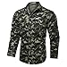 WSPDSD Chemise décontractée Camo pour hommes à manches longues surdimensionnée homme pur coton militaire chemise cargo hommes vêtements chemisiers - camouflage tarmac, 5XL