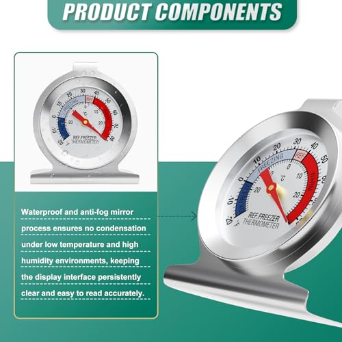 Termómetro de refrigerador analógico de 2 pulgadas para control de temperatura en congelador 5