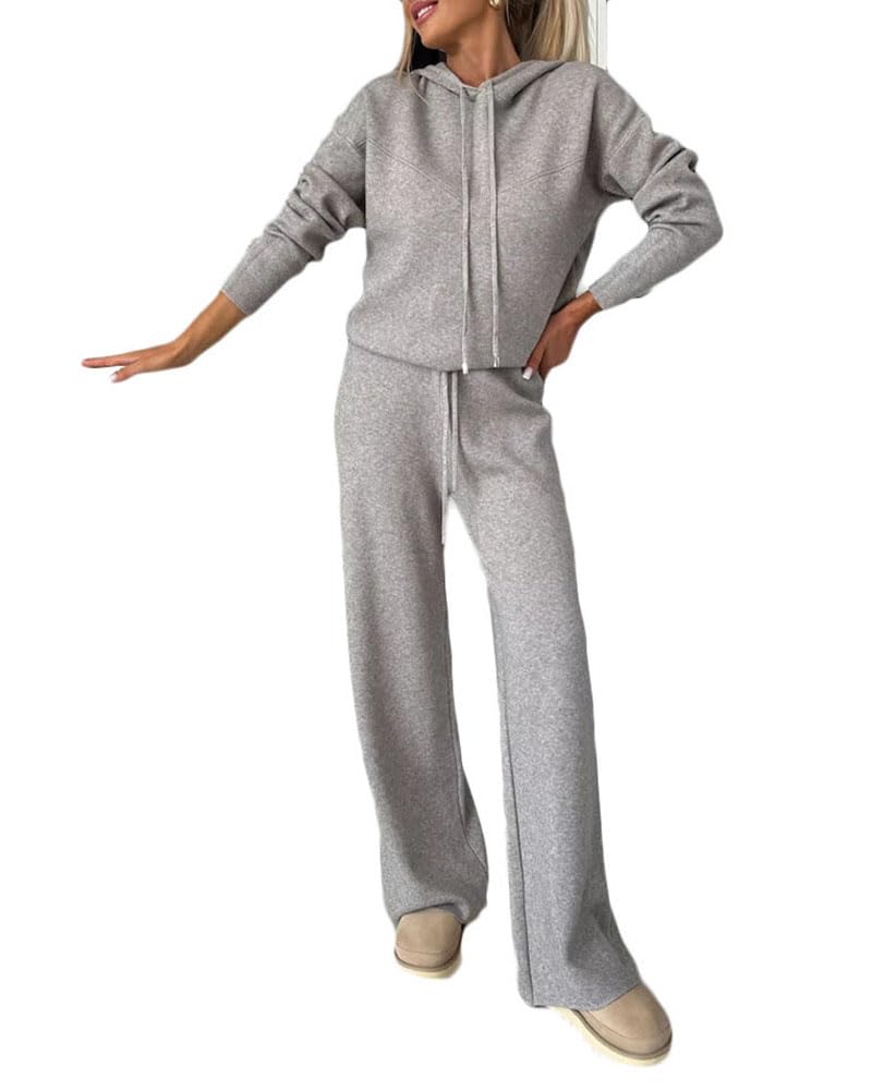 Survêtement Femme Ensemble Pullover Sweat-Shirt à Capuche et Pantalon Jogging Ensembles Sportswear 2 Pièce Élégant Tracksuit Set Loungewear Tenue Décontracté