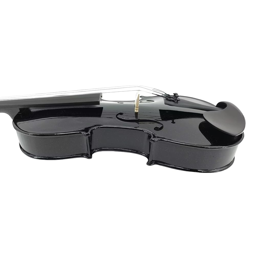 Yinfente 4/4 Akustische Bratsche in voller Größe, 4 Saiten, 40,6 cm, 41,9 cm, 38,1 cm, Fichtendecke, Ahornrückseite, Ebenholzbeschläge mit Hartschalenkoffer, Brasilholzbogen, Reinigungstuch, schwarz