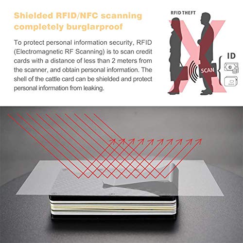 Carbon Fiber Minimalist Wallet, Business Card Holder Billfolds, Slim Cash Money Clip, RFID Blocking Anti Theft Aluminum Metal Credit Card Wallet for Men4