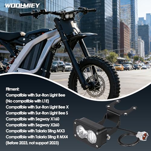 Faros LED 10W para Sur-Ron Light Bee X con interruptor y arnés plug and play blanco 5