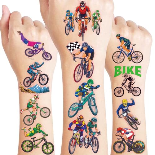 96 PCS Bike Temporary Tattoos for Kids