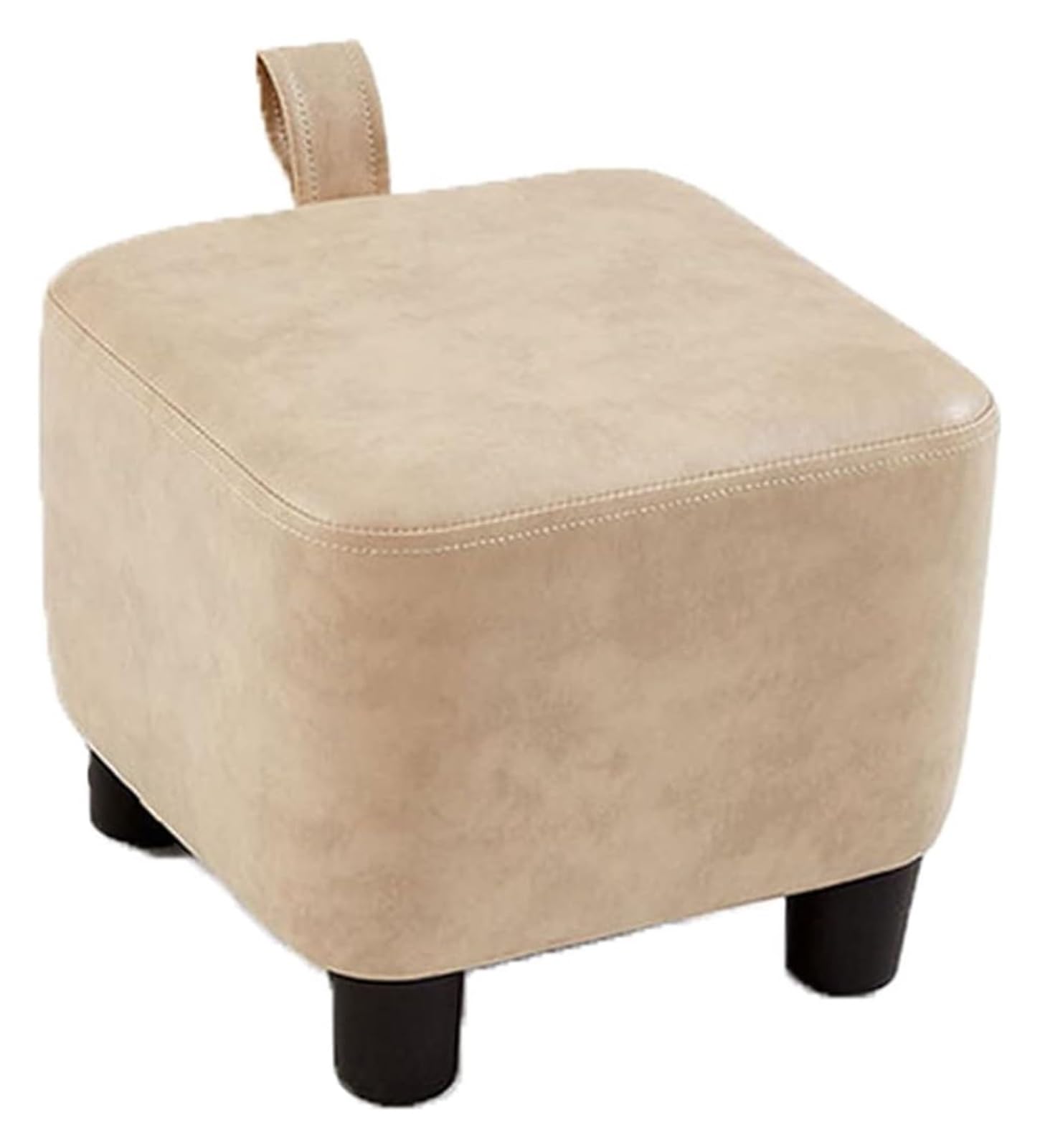Tabouret en bois de salon moderne avec assise rembourrée café clair