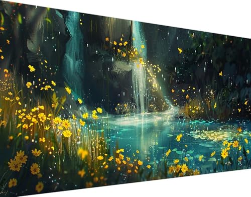 Diamond Painting Adulte 5D Fleurs et Paysage - Kit Complet Broderie Diamant 60x120cm F-9