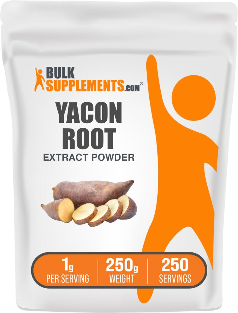BulkSupplements.com Yacon Root Extract Powder - Sugar Substitute, Natural Fiber Sweetener - Gluten Free, 1g per Serving, 250g (8.8 oz) (Pack of 1) 8.8 Ounce (Pack of 1)