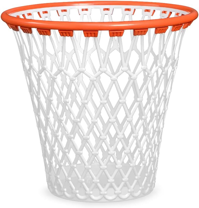 Balvi Wastebasket Basket – Fun Basketball Hoop Design Trash Can, Durable ABS Plastic, Ideal for Home or Office, Perfect Gift for Sports Enthusiasts, Measures 12.6 x 12.6 x 12.09 inches – Papelera