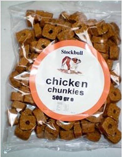 STOCKBULL CHICKEN CHUNKIES 500G PER PACK. TRAINING - DOG TREAT - PILL POCKET - 1 OR 3 PACKS (3 PACKS), 500 g (Pack of 3)