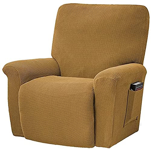 Doogl Super Stretch Couch Covers Recliner Covers Recliner Covers Form Fitted Standard Power Lift Reclining Slipcovers, Feature Soft Jacquard,Gold #TOP4