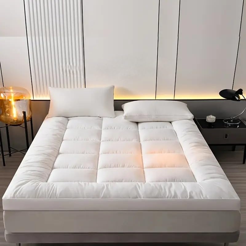 Bed Mattress Topper Single Bed 10cm/4in Thick - Quality Mattress Topper with Quilted Desig...