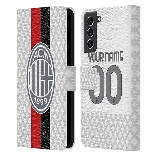 Coque Samsung Galaxy S21 FE 5G AC Milan portefeuille en cuir personnalisable