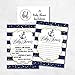 25 Nautical Baby Shower Invitations, Sprinkle Invite for Boy, Gender Neutral Reveal Navy Blue Gold Anchor Theme, Cute Printed Fill or Write In Blank Printable Card, Coed Twin Party Paper Supplies