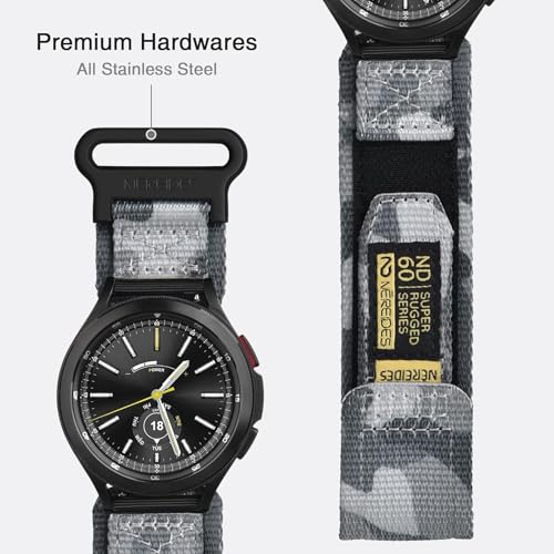 Image of Nereides Compatible with Samsung Galaxy Watch 3 45mm Band, Rugged Nylon Sports Strap with Woven Loop Design, 22mm Tough Replacement Band