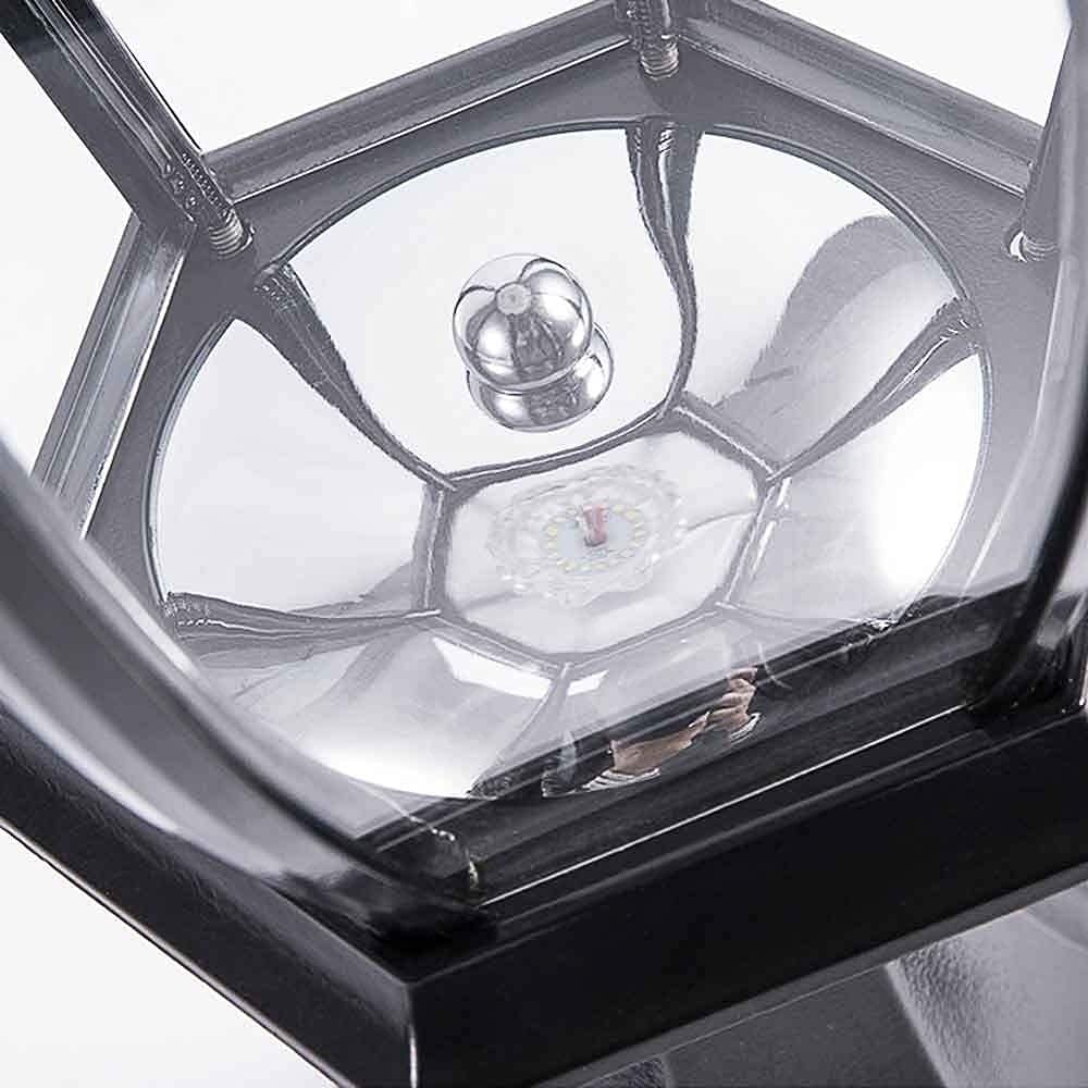 Oświetlenie ogrodowe zewnętrzne 2W LED Solar Bollard Kolumna Lampa IP55 Wodoodporna Aluminiowa Zewnętrzna Lampa Słupkowa Dziedziniec Willa Ogrodowa Brama Przezroczyste Szkło Kolumna Lampa Krajobraz U