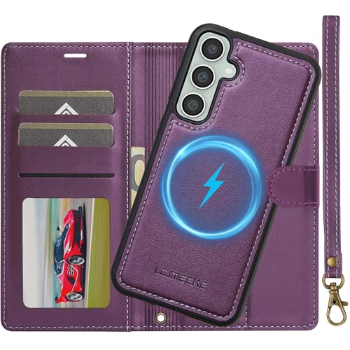 Étui pour Samsung Galaxy S25 5G violet avec coque amovible et protection RFID