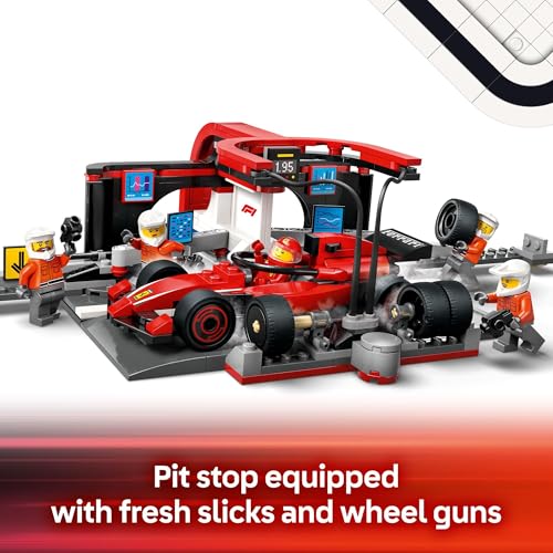 LEGO City F1 Pit Stop & Pit Crew with Ferrari Car Toy - Model Race Car Toy Building Playset for Kids, Boys and Girls, Ages 6+ - F1 Collectible for Fans - Gift Idea for Birthdays - 60443 - image 4