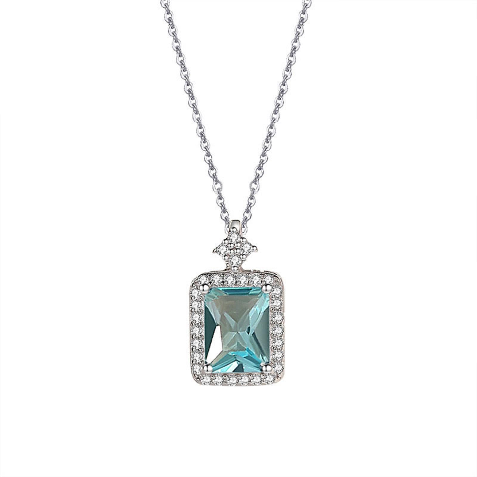 Jeulia Halskette aus 925er-Sterlingsilber, Diamant-Anhänger, Halsketten für Damen, Modeschmuck für Verlobung, Hochzeit, Jahrestag, Geburtstag, Geschenk