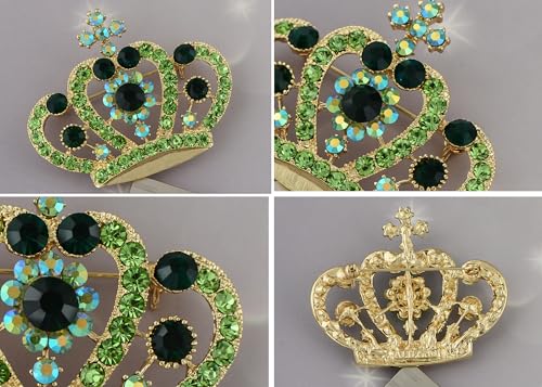 Image of Alilang Amethyst Purple Multi-Colored Crystal Rhinestone Royal Princess Queen Crown Brooch Pin