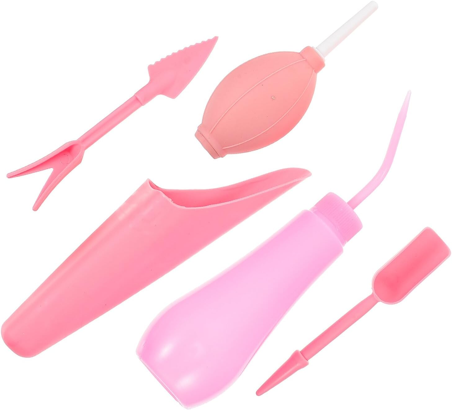 HEMOTON Succulent Planting Tools Garden Gadget Set 5pcs Cherry Blossom Pink for Potted Plants and Bonsai Gardening Accessories