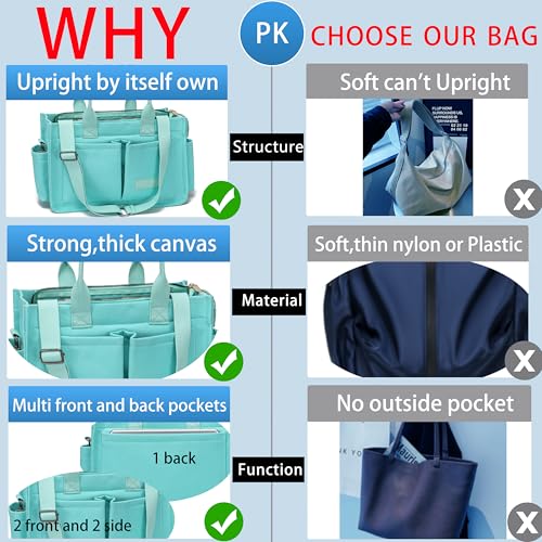 Image of ZHMO Canvas Tote Bag for Women,Women's Bags Crossbody Bags Work Laptop Tote Bag Large Handbags Purse for Travel Nurse Teacher