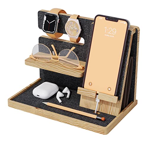 PAGONGO Svuotatasche in Legno, Regalo Uomo, Regali Uomo, Idee Regalo Uomo Compleanno, Regalo Papa Natale, Regali per Lui, Idea Regalo Uomo, Regalo Laurea Uomo, Regali Uomo Compleanno (Nera-Grande)