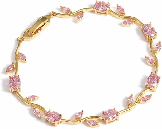 MESIV JEWELS Women’s Waterproof Gold Stainless Steel Bracelet with Tulip Design, Anti Turnish Bracelet, Tulip viral Bracel...