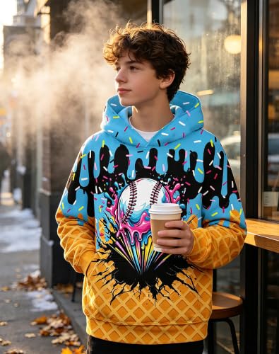 Image of Lovekider Boys Hoodie Kids 3D Print Graphic Pullover Sweatshirt 6-16 Years
