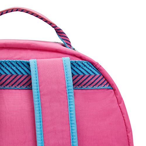 Kipling Women's Seoul 15” Laptop Backpack, Durable, Roomy With Padded Shoulder Straps, Nylon Bag, Pink Blue Cbv2, 12.75''L X 17.25''H X 9''D #TOP5