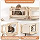 Kletterwand Katzen aus Echtholz für große Katze bis 25KG, LitaiL 5tlg Katzen Kletterwand Set, 2X Katzenbett mit Weiche Kissen | 2X Kratzsäule | 1x Kratzbrett mit Sisal Matte für Wandmontage, Beige
