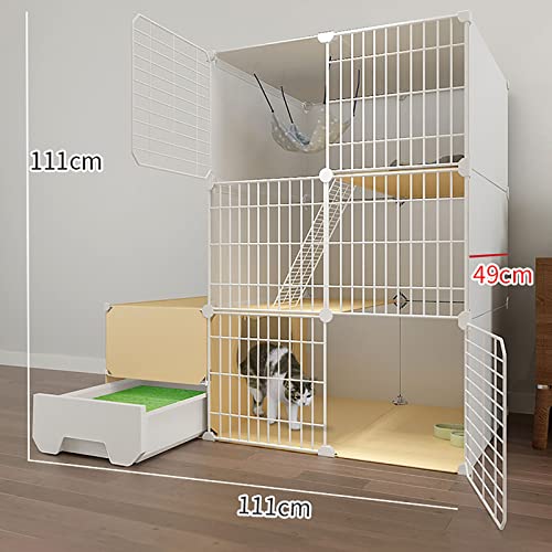 Grande cage pour chat d'intérieur modulaire avec rampes et échelles