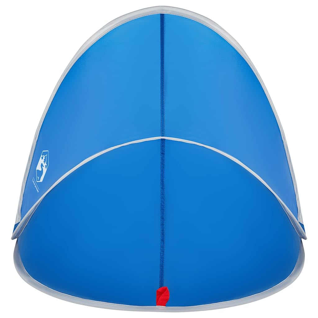 Tenda da spiaggia pop-up azzurro pieghevole e impermeabile in poliestere con rivestimento in poliuretano leggero e portatile