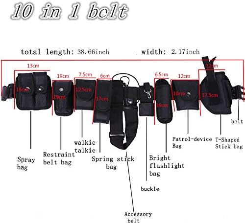 Lsgoodcare Multifunction Police Security Guard Military Tactical Duty Utility Waist Belt, 10 in 1 600D Nylon Adjustable Modular Equipment Law Enforcement Outdoor Duty Belts