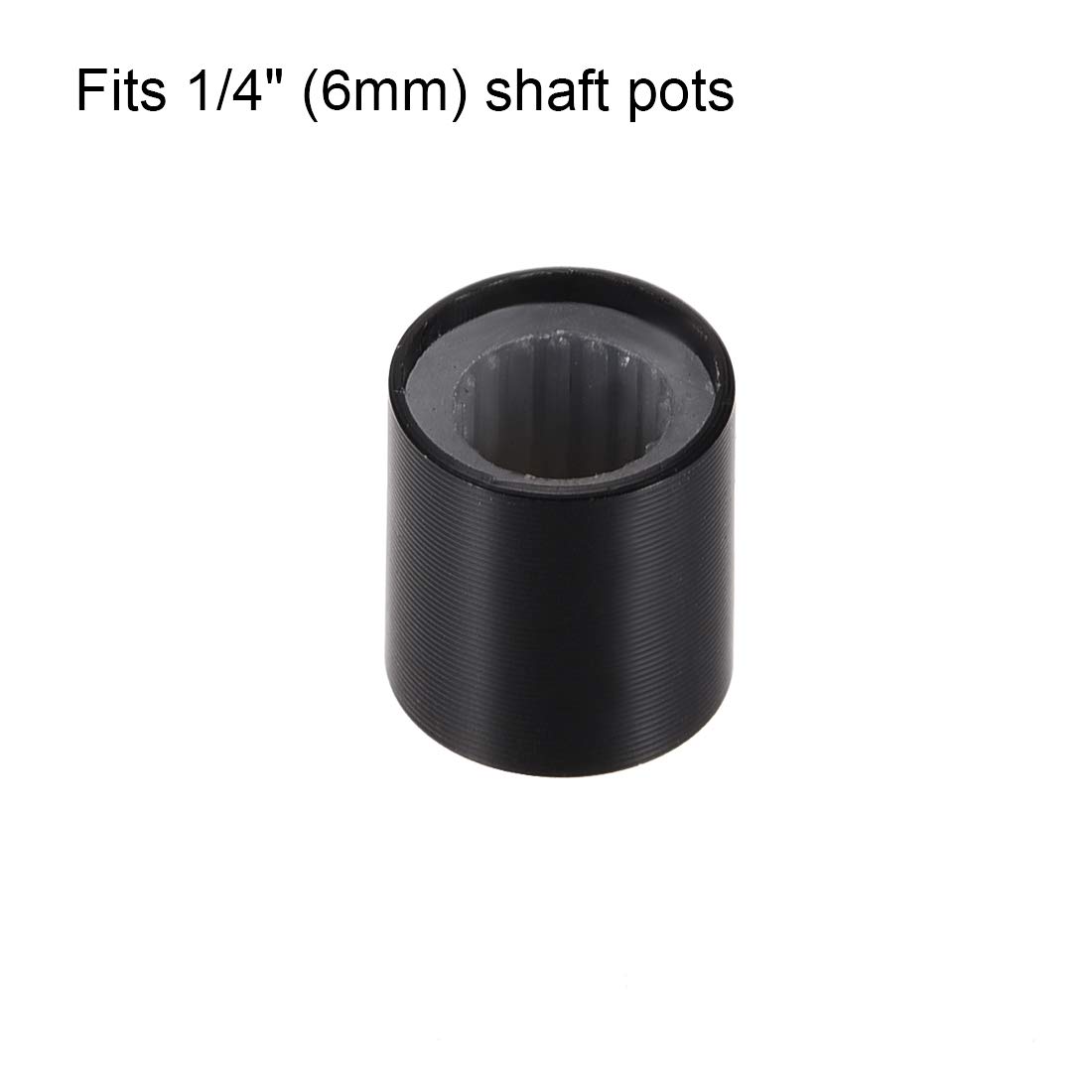 sourcing map 3 szt. potencjometr guzik radełkowany wał aluminium regulacja objętości pokrętło 6 mm fala 10 mm x 10 mm czarny