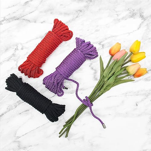 Cuerda trenzada de nailon brillante para decoración del hogar y macramé, paquete de 3 cuerdas 8