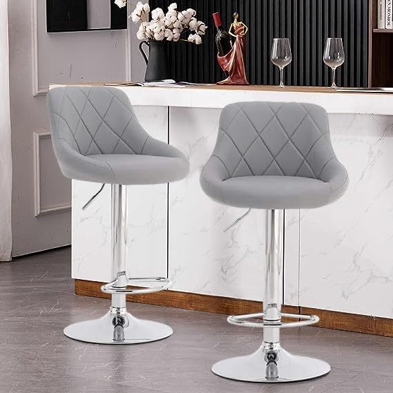 Gas Lift Luxury Swivel Bar Stools Gas Lift Luxury Grey Bar Stools