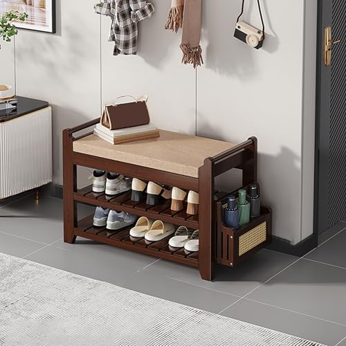 Banc à chaussures rembourré pour optimiser l'espace et s'asseoir confortablement